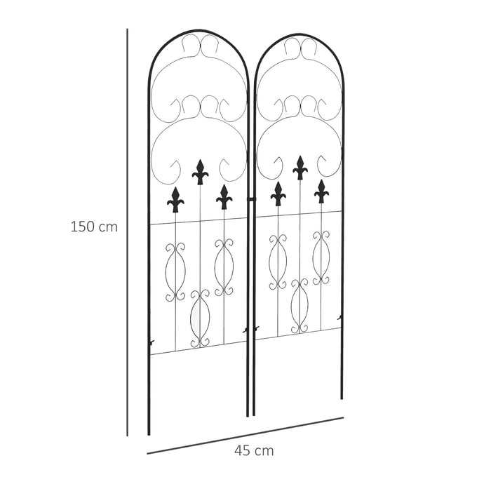 Metal Trellis Set of 2, Garden Trellis for Climbing Plants Support Frames, Scrolls Design