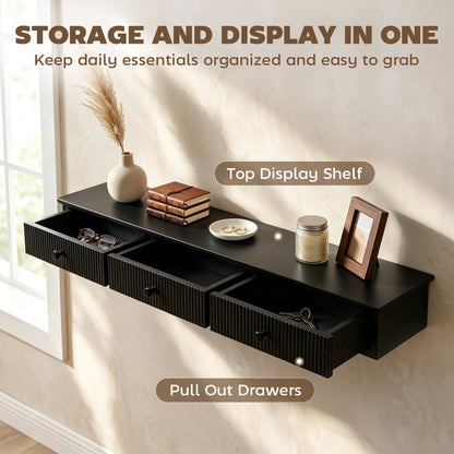 Shelf Wall-Mounted 93 x 15 x 10 cm Black