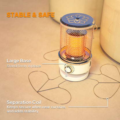 2000W Patio Electric Heater with 10-20㎡ Coverage, Separation Coil, Freestanding Outdoor Infrared Heater with Tip-Over Protection, Overheat Protection, Handle for Indoor and Outdoor Use, White