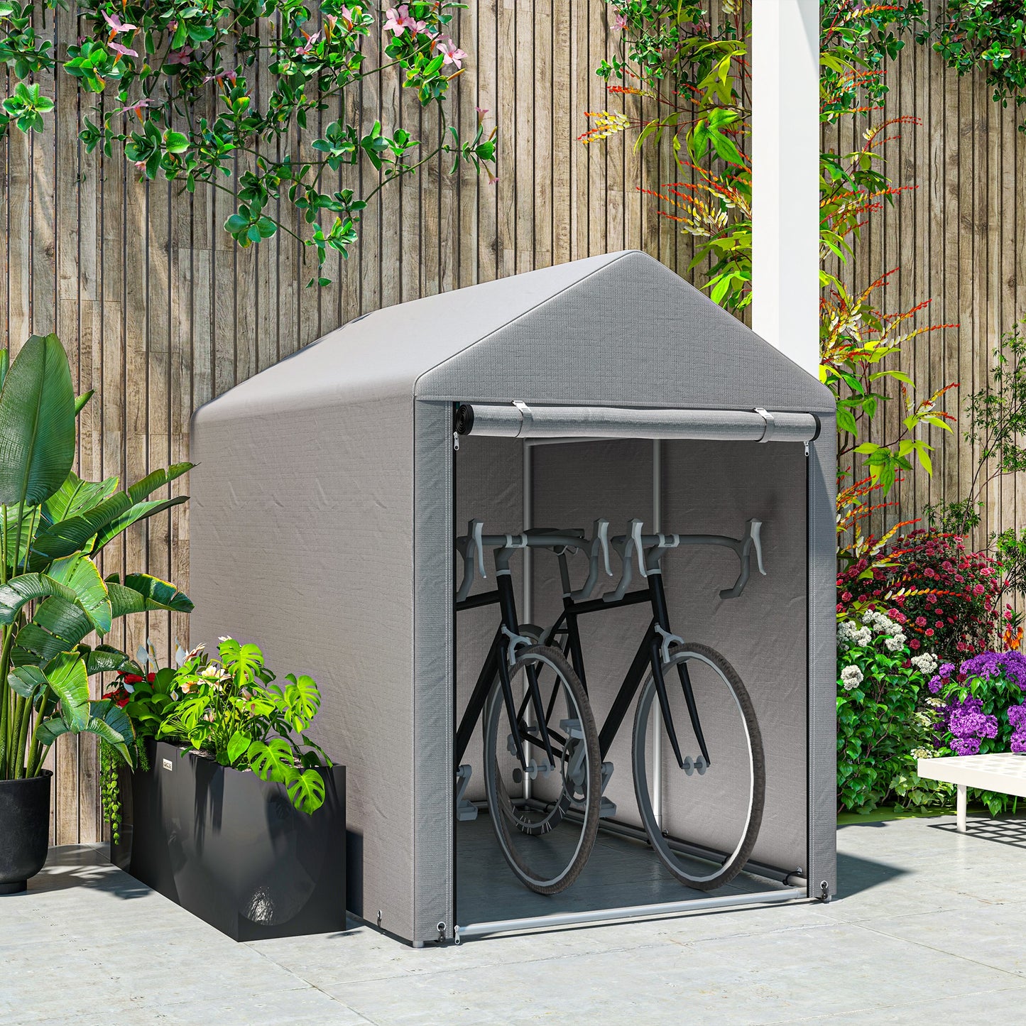 1.2 x 1.8m Portable Garden Shed for Motorbikes, Garden Tools, Bikes