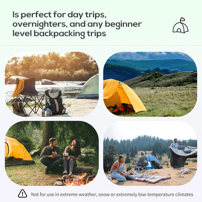5-6 Man Dome Camping Tent Hiking Shelter UV Protection 3000mm Water Resistant Tunnel Tent - Multicolor