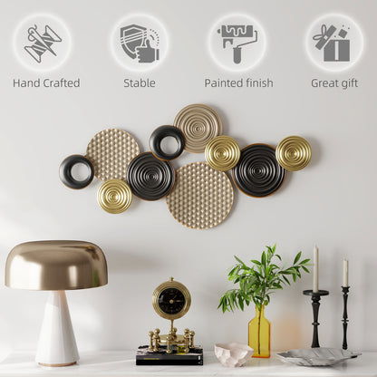 Metal Wall Art, Large 3D Wall Sculpture for Living Room Dining Room