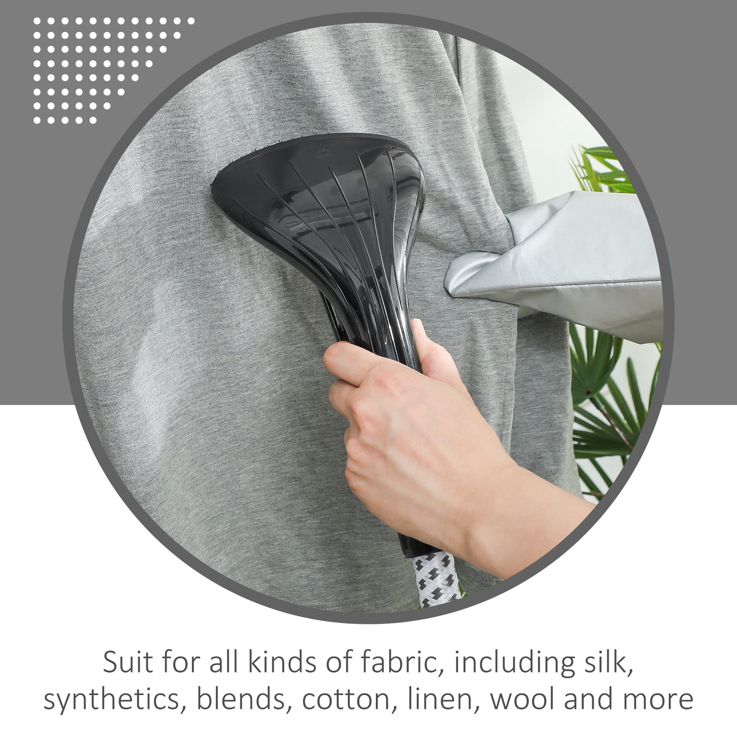 Clothes Steamer with Adjustable Pole 41-110 cm Black