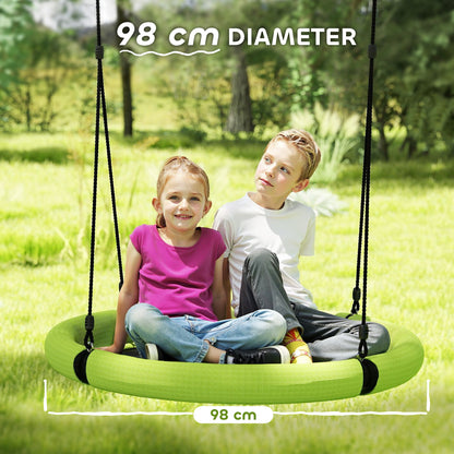 Nest Swing Seat, 100 cm Saucer Tree Swing Set for Kids, Green