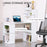 120cm Modern Computer Desk Bookshelf Writing Table Workstation PC Laptop Study Home Office 6 Shelves White