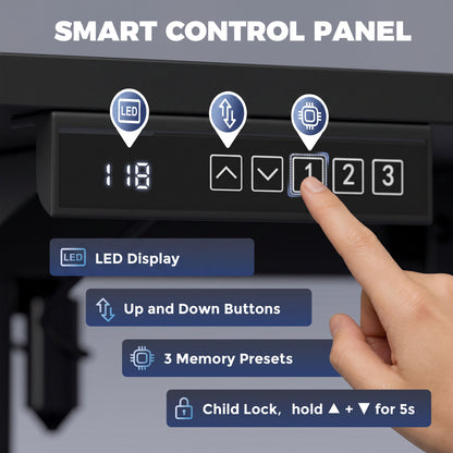 Standing Desk Memory Control Adjustable Black