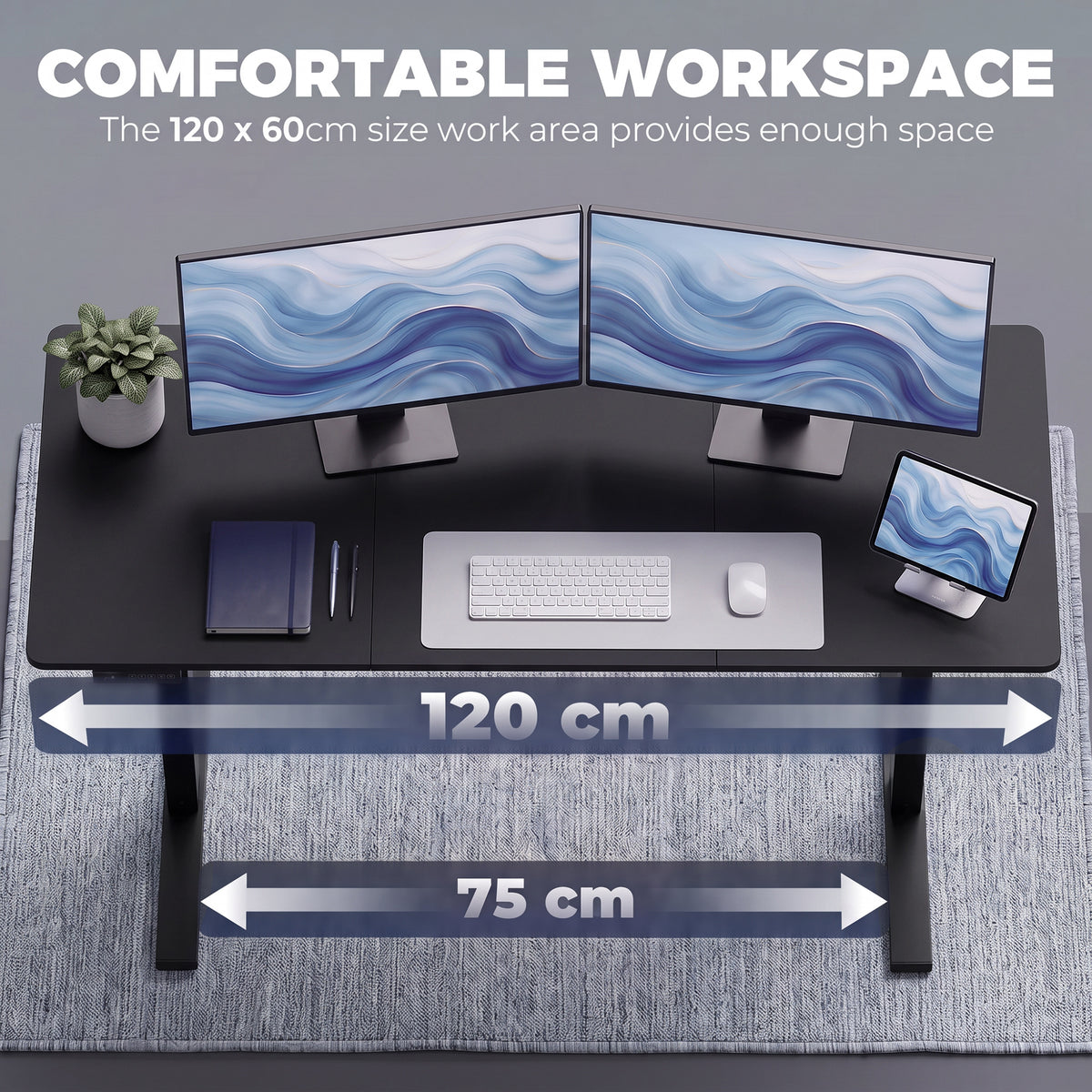 Standing Desk Memory Control Adjustable Black