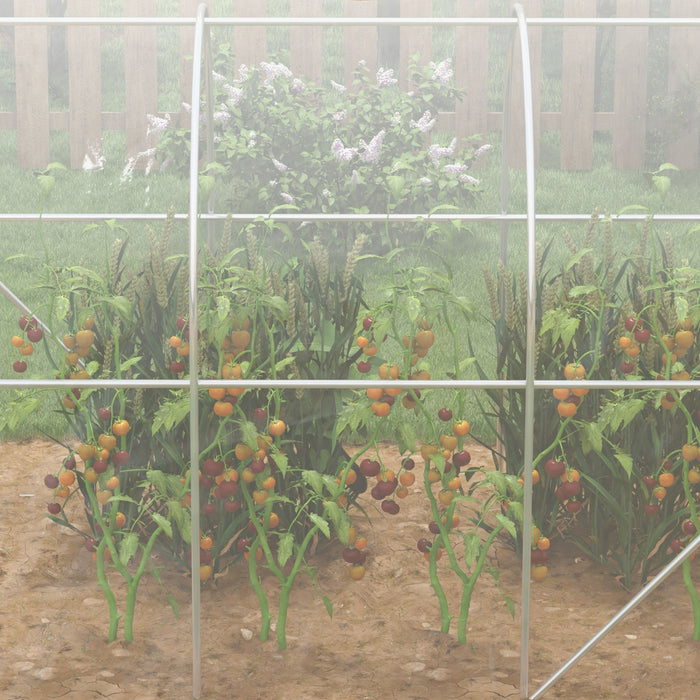 Polytunnel Greenhouse Walk-in Grow House with PE Cover, Door and Galvanised Steel Frame, 3 x 2 x 2m, Clear