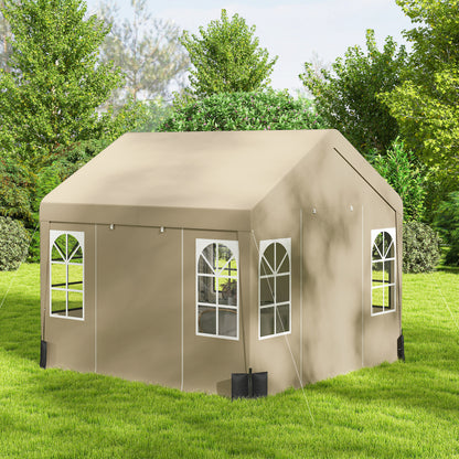 3 x 3 m Party Tent, Outdoor Canopy Tent with Sidewalls, Beige