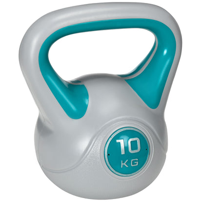10kg Kettle Bell with Handle for Home Gym, Light Blue and Grey