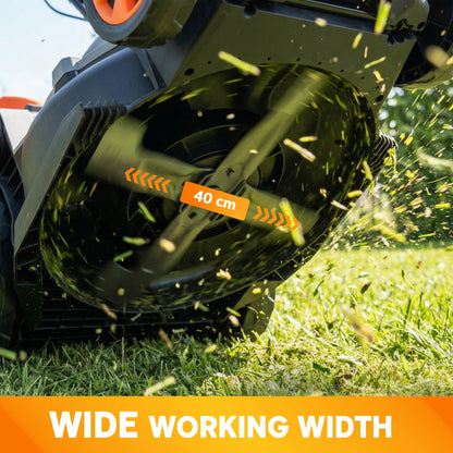 1800W Electric Lawnmower with 40cm Cutting Width, Mulching Feature and 50L Grass Collection Bag, Electric Lawnmower Corded with 6 Cutting Heights, 10m Cable Length, Carry Handle, Light Grey
