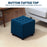 Square Footstool Small Ottoman with Wood Legs for Bedroom Blue