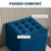 Square Footstool Small Ottoman with Wood Legs for Bedroom Blue