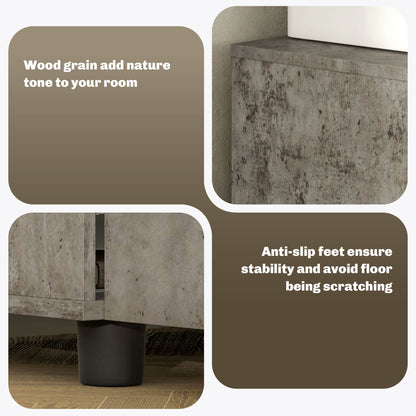 2-Tier Locking Filing Cabinet Office Storage Cabinet, Grey