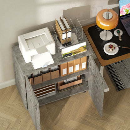 2-Tier Locking Filing Cabinet Office Storage Cabinet, Grey