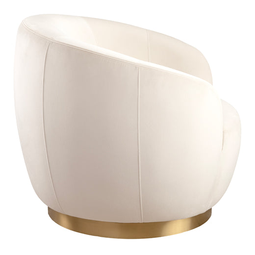 Equinox Armchair – Chalk – Brushed Brass Base