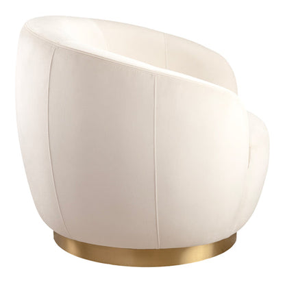Equinox Armchair – Chalk – Brushed Brass Base