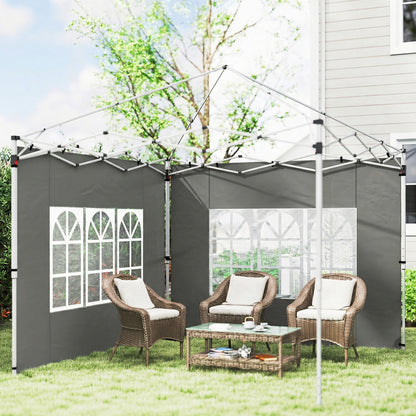 Gazebo Side Panels for 3x3(m) or 3x4m Pop Up Gazebo, Dark Grey