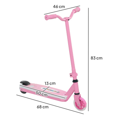 Electric Scooter for Kids 4-7, with Auxiliary Rear Wheels, Pink