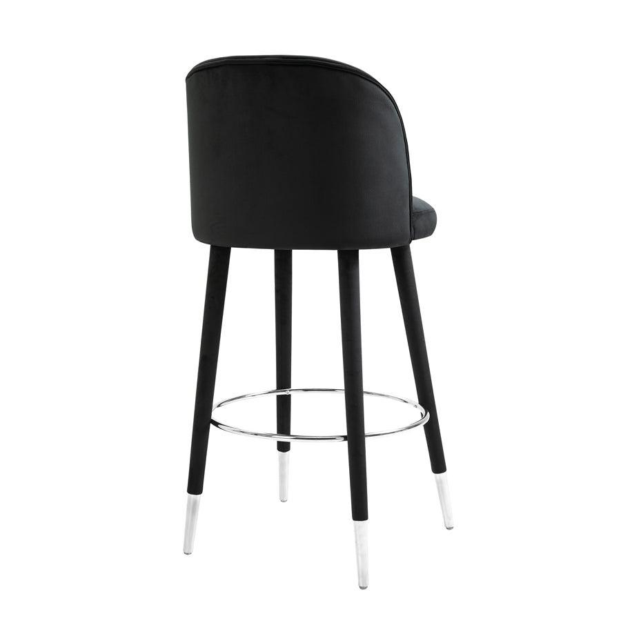 Bellucci Counter Stool - Black - Silver Caps