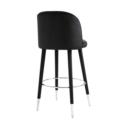 Bellucci Counter Stool - Black - Silver Caps