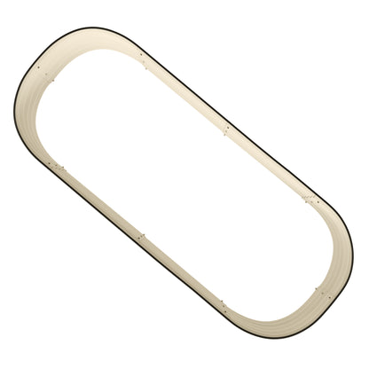 Galvanised Raised Garden Bed with Safety Edging, Cream White