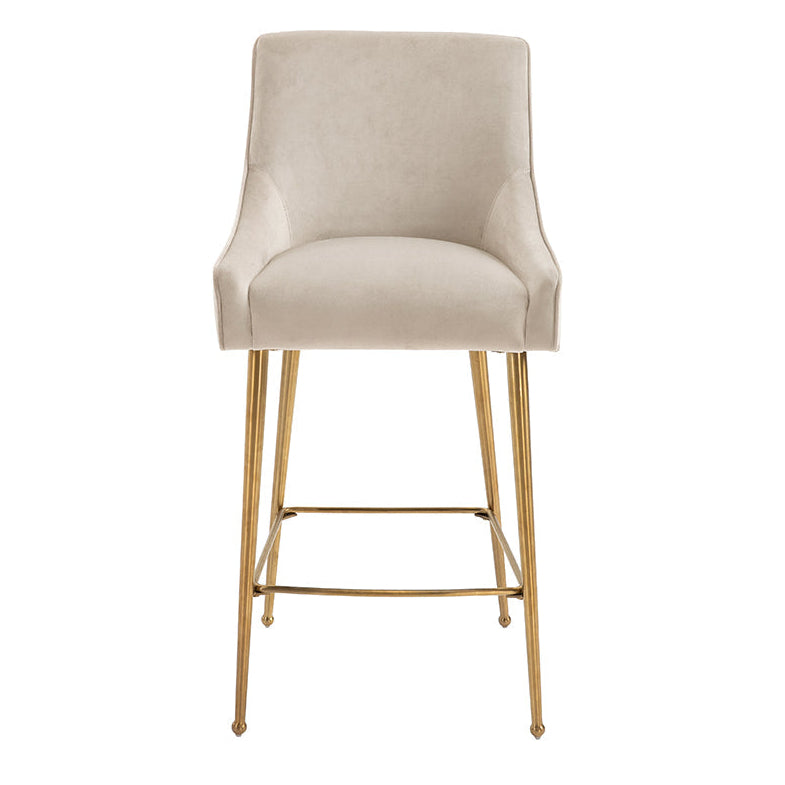 Mason Bar Stool - Chalk - Brushed Gold Legs