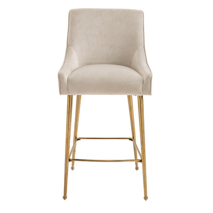 Mason Bar Stool - Chalk - Brushed Gold Legs