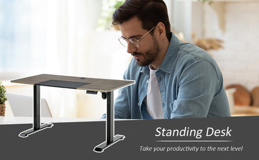 Height Adjustable Electric Standing Desk with 4 Automatic Memory Preset 140cm x 70cm Tabletop Stand Up Desk for Home Office