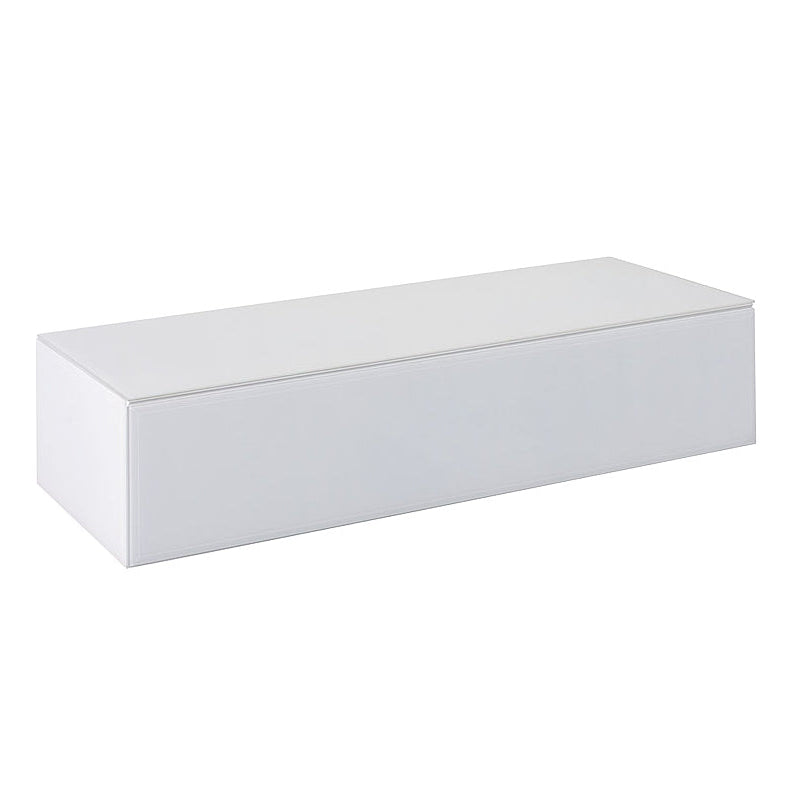 Inga White Glass Floating Console Table