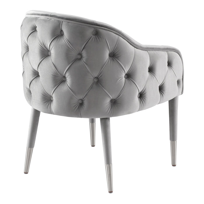 Sophia Dining Chair - Grey - Silver Caps