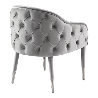 Sophia Dining Chair - Grey - Silver Caps