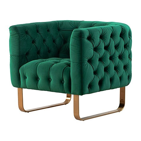Grosvenor Armchair - Bottle Green - Brushed Brass