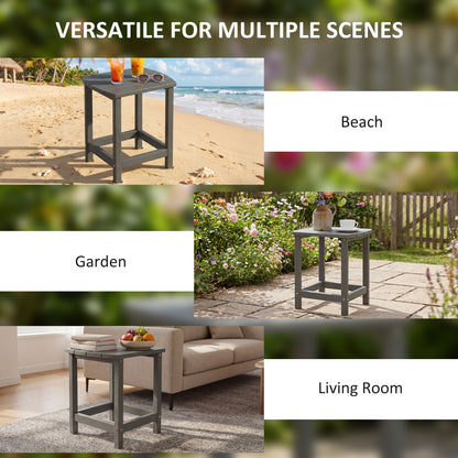 Outdoor Side Table, Adirondack Side Table, Indoor Outdoor, Grey