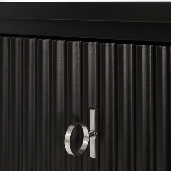 Set of 2 Heidi bedside tables - Black - Brass/Silver