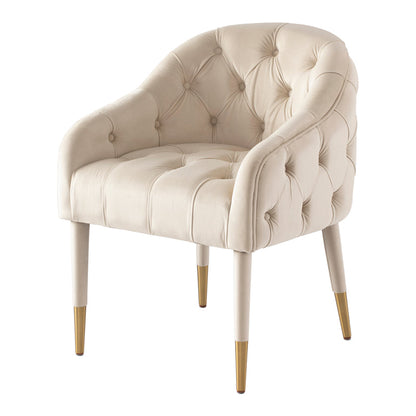 Sophia Dining Chair - Chalk - Brass caps