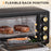 Mini Oven 16L Countertop Oven w/ Adjustable Temp Timer 1400W, Black