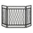 3-Panel Folding Fireplace Screen, Metal Mesh Fire Spark Guard, 126L x 3W x 80H cm-Black