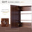 kleankin Wall Mounted Glass Bathroom Mirror Cabinet Storage Shelf, 63Wx60Hx13.5T cm-Walnut