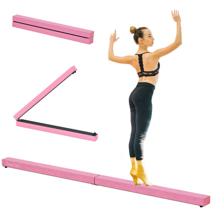 Balance Beam Trainer Fold Performance Gymnastics Suede Pink Home