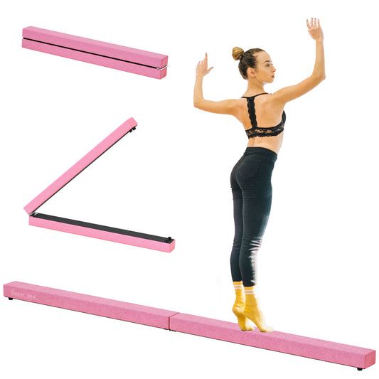 Balance Beam Trainer Fold Performance Gymnastics Suede Pink Home