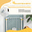 75-82cm Pet Safety Gate with Double Locking, Pressure Fit Stair with Cat Flat for Doorways, Hallways, White