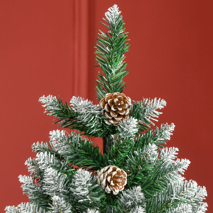 6' Snow Artificial Christmas Tree Holiday Home Décor with Pine Cones