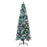 7' Tall Prelit Pencil Slim Artificial Christmas Tree with Realistic Branches, 350 Colourful LED Lights and 818 Tips, Xmas Decoration, Green