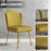 Velvet-Feel Shell Accent Chair Home Bedroom Lounge Metal Legs Yellow