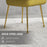 Velvet-Feel Shell Accent Chair Home Bedroom Lounge Metal Legs Yellow