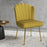 Velvet-Feel Shell Accent Chair Home Bedroom Lounge Metal Legs Yellow