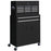 Top Chest and Roller Cabinet Combo Metal Tool Cabinet on Wheels Black