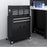 Top Chest and Roller Cabinet Combo Metal Tool Cabinet on Wheels Black