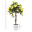 Set of 2 90cm Artificial Rose Tree, Fake Decorative Plant, Yellow